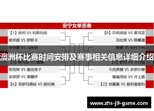 澳洲杯比赛时间安排及赛事相关信息详细介绍