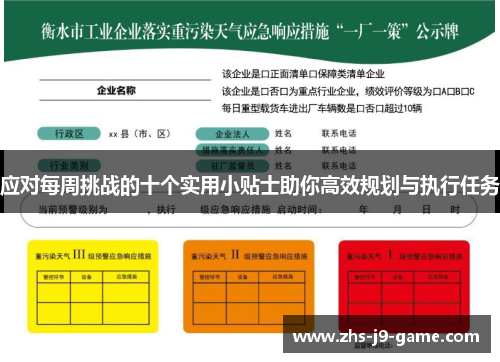 应对每周挑战的十个实用小贴士助你高效规划与执行任务